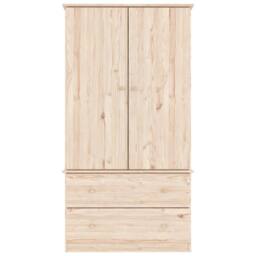 Berkfield Home Wardrobe ALTA 90x55x170 cm Solid Wood Pine in Light Tan - Size: 90 x 55 x 170 cm - thumbnail 4