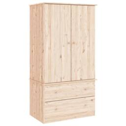 Berkfield Home Wardrobe ALTA 90x55x170 cm Solid Wood Pine in Light Tan - Size: 90 x 55 x 170 cm - thumbnail 1