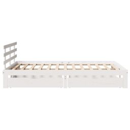Berkfield Home Bed Frame with Drawers without Mattress White 135x190 cm Double - thumbnail 5