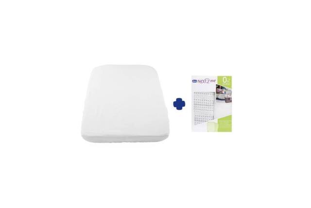 chicco Next2Me Refresh Bundle, Mattress & 2 Pack of Sheets in White - Size: Crib - image 1