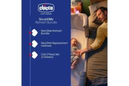 chicco Next2Me Refresh Bundle, Mattress & 2 Pack of Sheets in White - Size: Crib - thumbnail 2