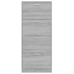 Berkfield Home Shoe Cabinet Grey Sonoma 59x17x150 cm Engineered Wood - Size: 59 x 17 x 150 cm - thumbnail 6