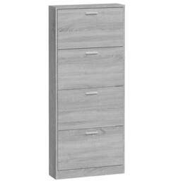 Berkfield Home Shoe Cabinet Grey Sonoma 59x17x150 cm Engineered Wood - Size: 59 x 17 x 150 cm - thumbnail 5