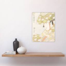 "Artery8 Sagi Musume Heron Maiden Vintage Japan Wall Art Print Kitagawa in Green - Size: W18"" x H24""" - thumbnail 4