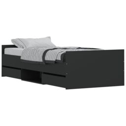 Berkfield Home Bed Frame with Headboard & Footboard Black 100x200 cm - thumbnail 2