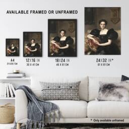 "Artery8 Elizabeth Winthrop Chanler Portrait Sargent Framed Wall Art Print - Size: W12"" x H16""" - thumbnail 3