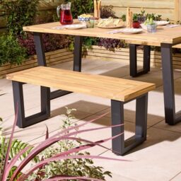 Rowlinsons Stockholm Four Seater Wooden Bench Set in Brown - thumbnail 2