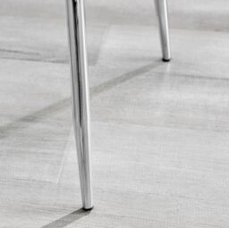 FurnitureboxUK Set of 2 Nora Deep Padded Luxurious Dining Chairs Upholstered In Soft Velvet With Chrome Legs in Light Grey - thumbnail 8
