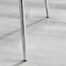 FurnitureboxUK Set of 2 Nora Deep Padded Luxurious Dining Chairs Upholstered In Soft Velvet With Chrome Legs in Light Grey - thumbnail 5