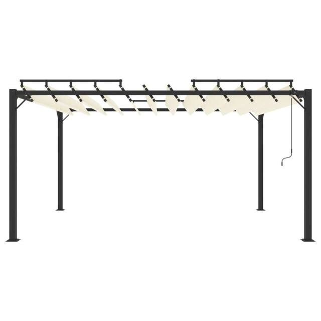 Berkfield Home Gazebo with Louvered Roof 3x4 m Cream Fabric & Aluminium in Beige - image 1