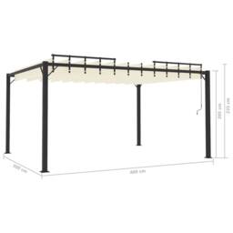 Berkfield Home Gazebo with Louvered Roof 3x4 m Cream Fabric & Aluminium in Beige - thumbnail 8
