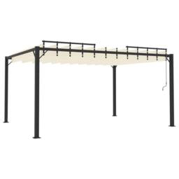 Berkfield Home Gazebo with Louvered Roof 3x4 m Cream Fabric & Aluminium in Beige - thumbnail 5
