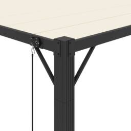 Berkfield Home Gazebo with Louvered Roof 3x4 m Cream Fabric & Aluminium in Beige - thumbnail 7