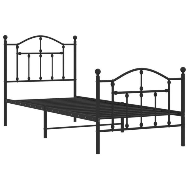 Berkfield Home Metal Bed Frame with Headboard & Footboard Black 80x200 cm - image 1