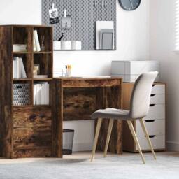 Berkfield Home Writing Desk Smoked oak Engineered wood 70 x 50 x 76 cm in Brown - thumbnail 2