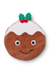 Catherine Lansfield 'Christmas Pudding' 3D Shaped Cushion in Brown - thumbnail 3