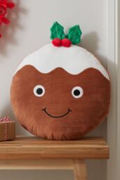 Catherine Lansfield 'Christmas Pudding' 3D Shaped Cushion in Brown