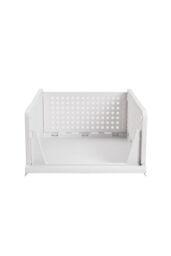 Living and Home Clothing Storage Basket Foldable Stackable Drawer Storage Multifunctional Organizer in Off-White - thumbnail 3