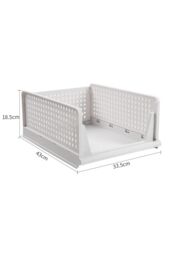 Living and Home Clothing Storage Basket Foldable Stackable Drawer Storage Multifunctional Organizer in Off-White - thumbnail 6