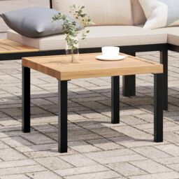 Berkfield Home Garden Coffee Table Black 55x55x39.5 cm Powder-coated Steel - thumbnail 1