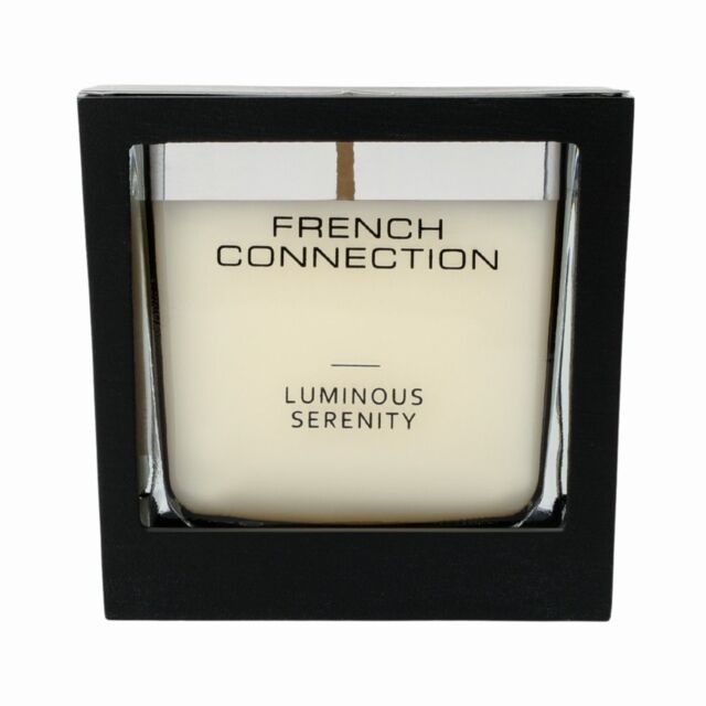 French Connection Black Wooden Surround Candle Luminous Serenity 200G (1-Wick) - FCC002BS - Size: Large - image 1