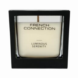 French Connection Black Wooden Surround Candle Luminous Serenity 200G (1-Wick) - FCC002BS - Size: Large
