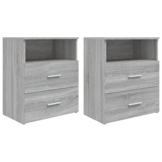 Berkfield Home Bed Cabinets 2 pcs Grey Sonoma 50x32x60 cm - Size: 50 x 32 x 60 cm - image 1