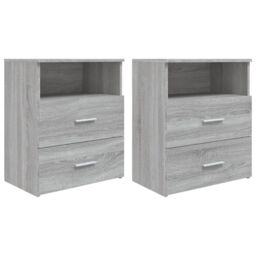 Berkfield Home Bed Cabinets 2 pcs Grey Sonoma 50x32x60 cm - Size: 50 x 32 x 60 cm - thumbnail 1