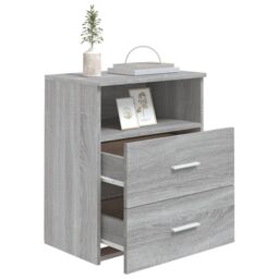 Berkfield Home Bed Cabinets 2 pcs Grey Sonoma 50x32x60 cm - Size: 50 x 32 x 60 cm - thumbnail 4
