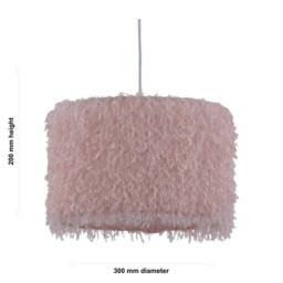 First Choice Lighting Set of 2 Rogers - Pink Shaggy 30cm Easy Fit Pendant Shades - thumbnail 6