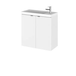 Balterley Alrewas 2 Door Wall Hung Vanity Basin Unit, Gloss White, 500mm in White