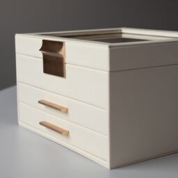 Harfi Women's Luxury White 3-Tier PU Leather Jewellery Organizer Box Multi-Functional Jewellery Storage Solution - thumbnail 6