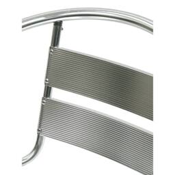 NESTLUNE Garden Bistro Set - 2 Aluminium Chairs & 1 Round Aluminium in Silver - Size: 100 cm x 15 cm - thumbnail 4
