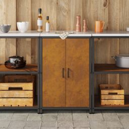 Berkfield Home Kitchen Storage Cabinet with Drawer with Shelf with Storage with Door Rusty Weathering steel in Brown - thumbnail 4