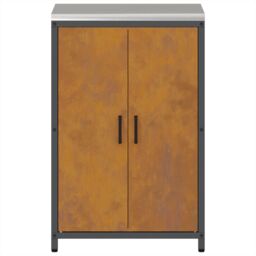 Berkfield Home Kitchen Storage Cabinet with Drawer with Shelf with Storage with Door Rusty Weathering steel in Brown - thumbnail 7