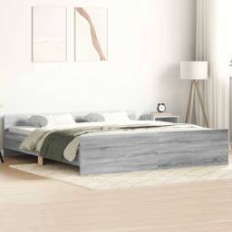Berkfield Home Bed Frame with Headboard & Footboard Grey Sonoma 180x200 cm Sup… - Size: Super King - thumbnail 2
