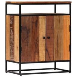 Berkfield Home Side Cabinet 60x35x76 cm Solid Reclaimed Wood & Steel in Brown - Size: 60 x 35 x 76 cm - thumbnail 7