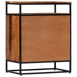 Berkfield Home Side Cabinet 60x35x76 cm Solid Reclaimed Wood & Steel in Brown - Size: 60 x 35 x 76 cm - thumbnail 3
