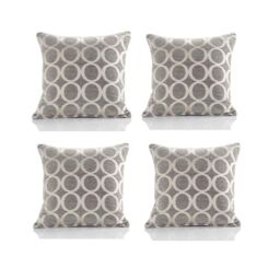 Luxury Living Luxury Chenille Cushion set of 4 in Silver - Size: 45 cm x 45 cm - thumbnail 2