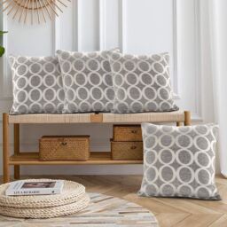 Luxury Living Luxury Chenille Cushion set of 4 in Silver - Size: 45 cm x 45 cm - thumbnail 4