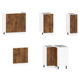 Berkfield Home 11 Piece Kitchen Cabinet Set Porto Smoked Oak Engineered Wood in Brown - thumbnail 4