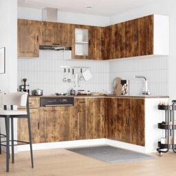 Berkfield Home 11 Piece Kitchen Cabinet Set Porto Smoked Oak Engineered Wood in Brown - thumbnail 3