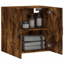Berkfield Home Wall Cabinet Smoked Oak 60x31x60 cm Engineered Wood in Brown - Size: 60 x 31 x 60 cm - thumbnail 4