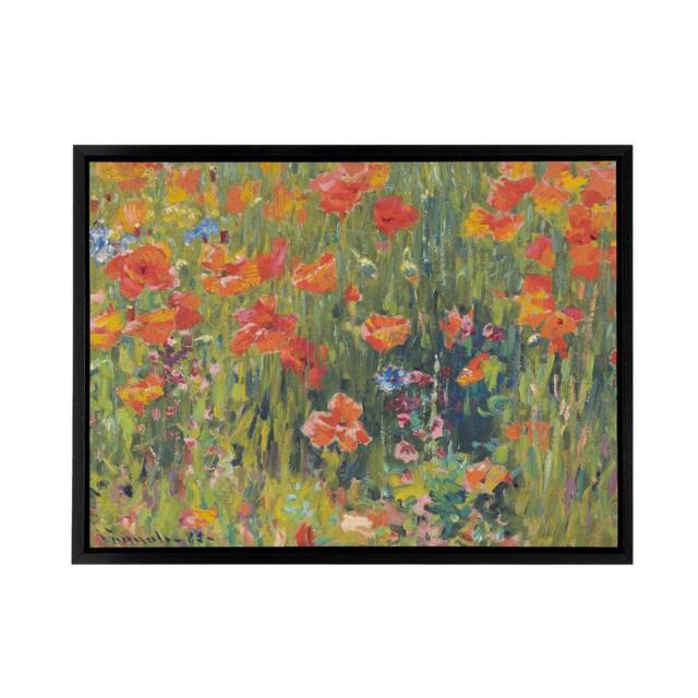 "Artery8 Vonnoh Robert William Poppies Floral Framed Canvas Wall Art Print - Size: W18"" x H24""" - image 1