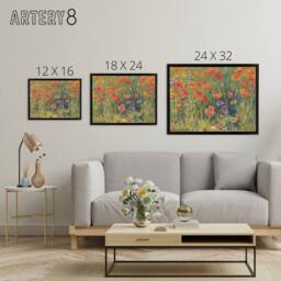 "Artery8 Vonnoh Robert William Poppies Floral Framed Canvas Wall Art Print - Size: W18"" x H24""" - thumbnail 4