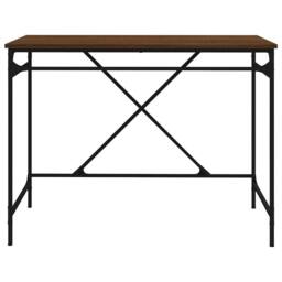 Berkfield Home Charming Desk Brown Oak 100x50x75 cm Engineered Wood & Iron - Size: 100 x 50 x 75 cm - thumbnail 5
