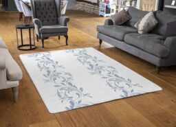 Benjamin Tate Design Decorative Swirls & Flowers Designer Rug in Natural - Size: Large - thumbnail 2