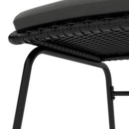 Wyld Haus Lukeno 3 Piece Black Rattan Bistro Set 2 Chairs & Round Coffee Table - thumbnail 9