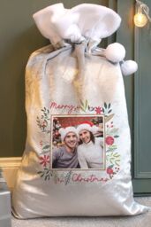 Personalised Memento Company Personalised Photo Upload Christmas Sack in Grey - thumbnail 4