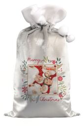 Personalised Memento Company Personalised Photo Upload Christmas Sack in Grey